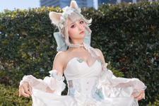 【コスプレ】『原神』リネットが天使の装いで登場！白ドレスを纏ったしなやかなポーズが生み出す曲線美がエモい【写真10枚】