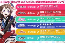 『バンドリ！』アニメ完走記念楽曲追加キャンペーン開催―計6楽曲が毎週金曜日に追加！ 画像