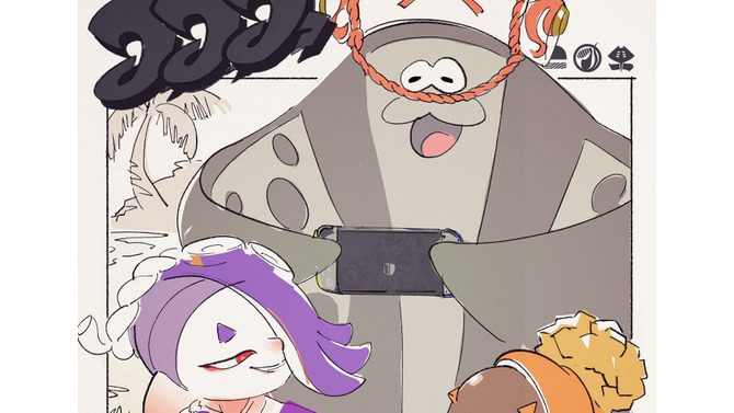 『スプラトゥーン3』フェスに向けたイラストが公開！スイッチで遊ぶ“マンタロー”に「どうやって操作してんの？」とツッコミ続出