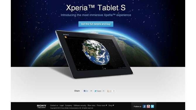 「Xperia Tablet S」