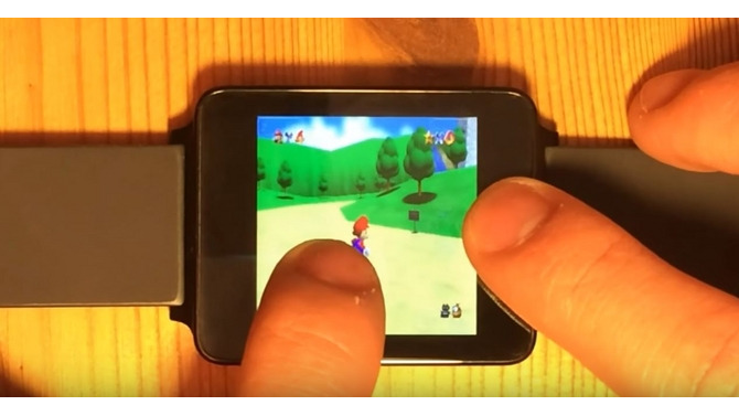 スマートウォッチで『マリオ64』『MHP2G』が動作！でも指でほぼ見えない…