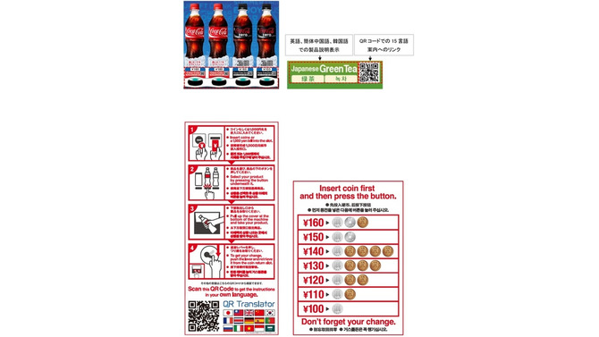 外国人にも分かりやすいように日本円コイン種別なども表示する（画像はプレスリリースより）