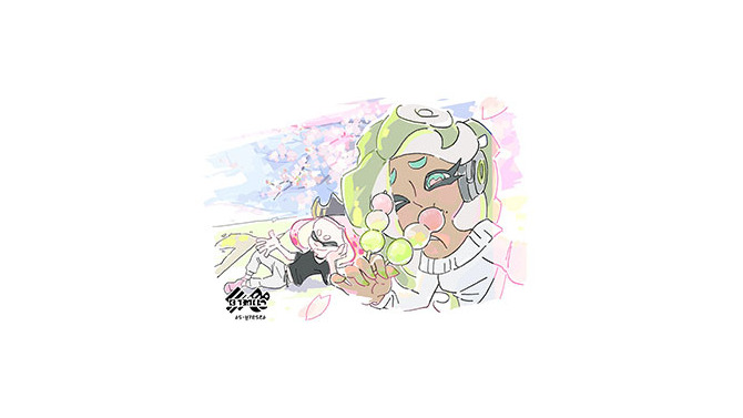 『スプラトゥーン2』「どっちを選ぶ？ 花 vs 団子」のイメージイラストを公開！