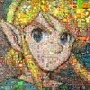 『ゼルダの伝説』のゲーム画面を使って描かれたリンクのモザイクイラストをご紹介