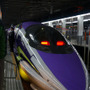 こだま新幹線「500 TYPE EVA」。博多―新大阪間を運行する。