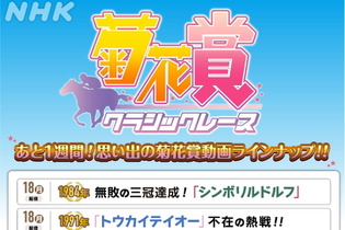 NHK大阪「菊花賞」振り返り企画がどう見ても『ウマ娘』―ロゴはじめ、登場馬まで見覚えが…？ 画像