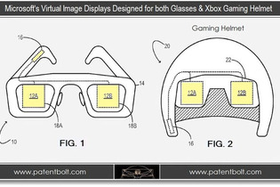 マイクロソフトが小型ディスプレイを搭載したゲーミングヘルメットの特許を登録していた 画像