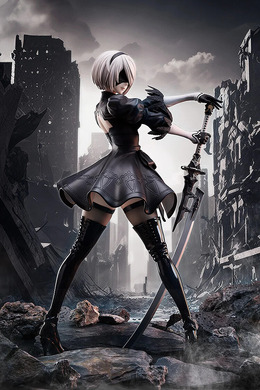 スラリとした美脚まで、1/4スケールで再現！「NieR:Automata」2Bフィギュアの圧倒的存在感