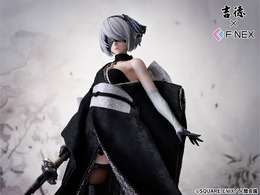 お値段約20万円の美しさ…！「ニーアオートマタ」より「2B」が“日本人形”でフィギュア化ー元衣装オマージュの着物を大胆に着崩す