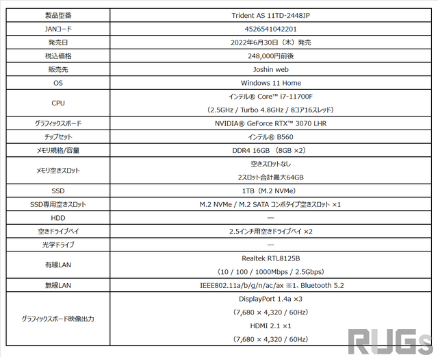 見た目だけでゲーミング感MAX！MSIから11世代インテルCoreプロセッサー搭載のゲーミングJoshin web限定モデルPCが発売