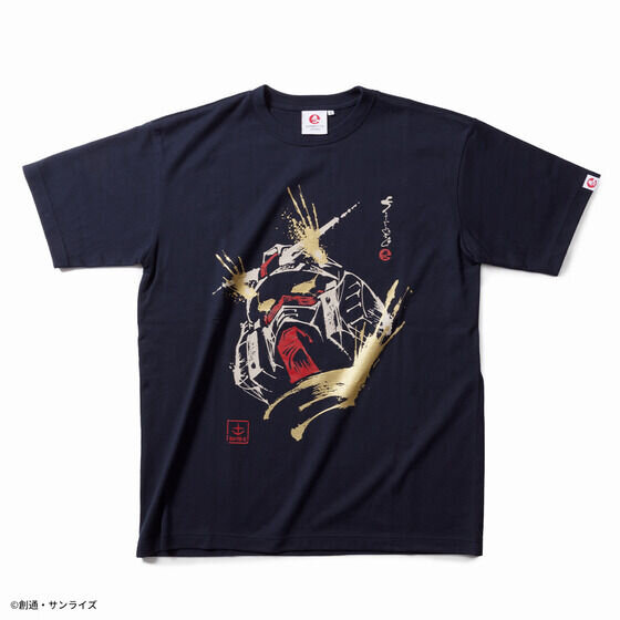 筆絵タッチの和風「ガンダム」Tシャツがクール！金色のプリントを使用した華やかな3種がラインナップ