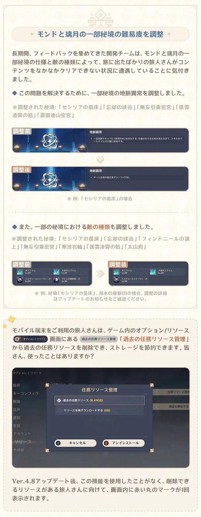 『原神』Ver.4.8の改善に「神アプデ」の声！ボスの復活時間が大幅短縮、憎っくき「セシリアの苗床」などモンド・璃月秘境も調整