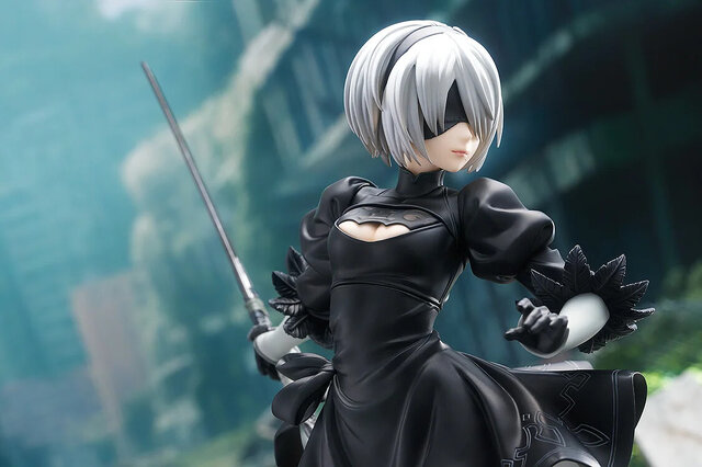 アニメ『ニーア オートマタ』より「2B」フィギュアの予約は8月28日まで！ひらめくスカートの躍動感、差し替えパーツで“素顔”にも対応