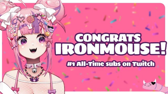 VTuber「Ironmouse（アイアンマウス）」Twitchサブスク世界一に―166時間ぶっ続けで『エルデンリング』をクリアしたKai Cenatを超える