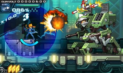 『ロックマンゼロ』などを手がけたインティ・クリエイツ×稲船敬二の2Dアクション『蒼き雷霆 ガンヴォルト』が3DS向けに発表