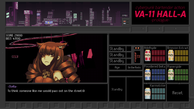 サイバーパンク（未来）でバーテンダーアクションな『VA-11 HALL-A』登場