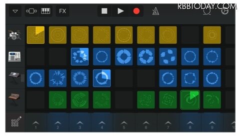 「GarageBand」アプリ画面