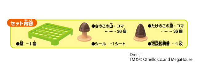 「きのこの山」「たけのこの里」のガチ対決がオセロで実現…！「きのこの山VSたけのこの里 オセロ ゲーム3」1月18日発売