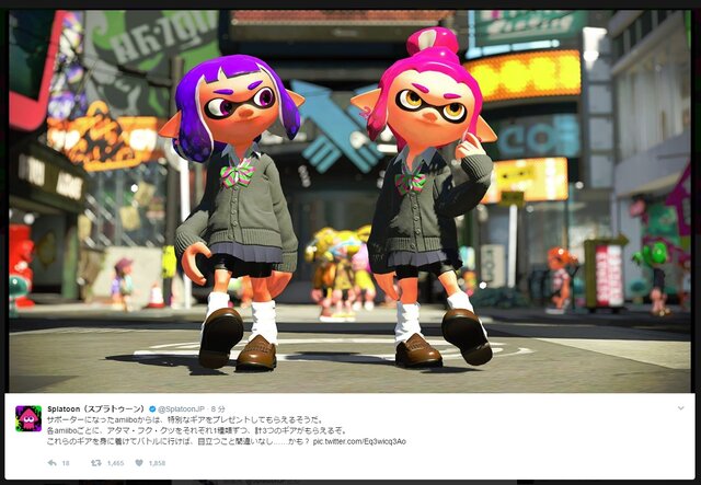 『スプラトゥーン2』amiiboでもらえる制服や忍者ギアの情報が公開、前作の特別なギアも！