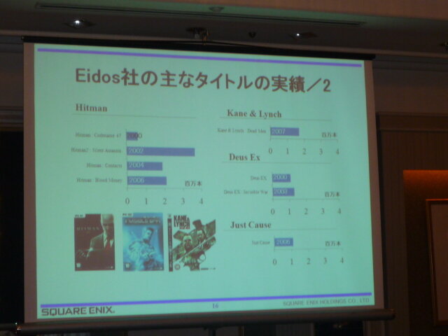 スクウェア・エニックスグループ戦略説明会開催、Eidos社のグループ化について説明