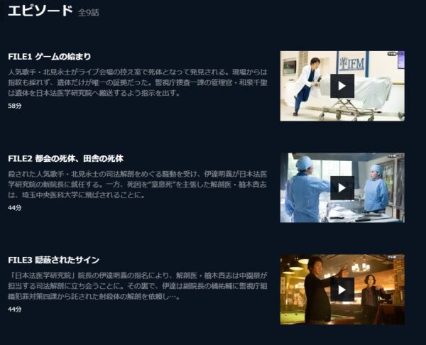 U-NEXT ドラマ サインー法医学者 柚木貴志の事件ー 無料動画配信