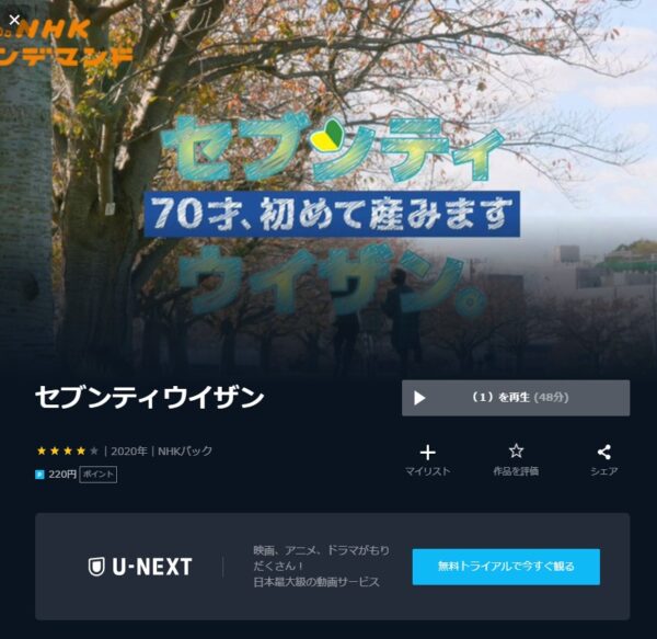 U-NEXT ドラマ セブンティウイザン 無料動画配信