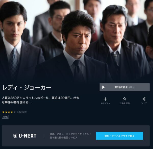 U-NEXT ドラマ レディ・ジョーカー 無料動画配信