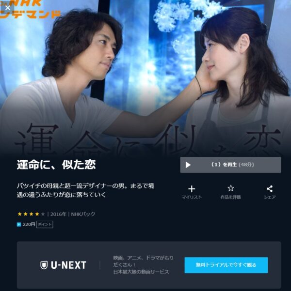 ドラマ 運命に、似た恋 無料動画配信