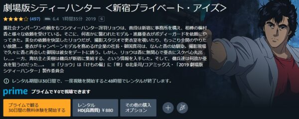 Amazon 映画 シティーハンター＜新宿プライベート・アイズ＞ 無料動画配信