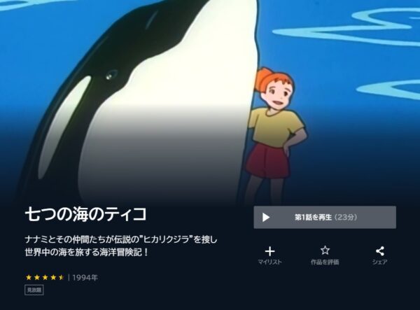 アニメ　七つの海のティコ　無料動画配信