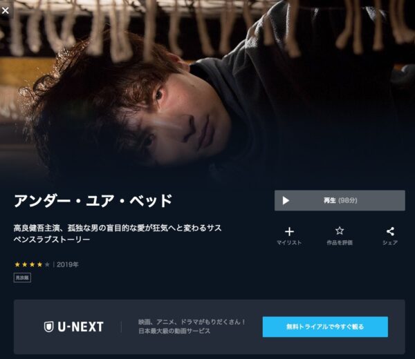 U-NEXT 映画 アンダー・ユア・ベッド 無料動画配信