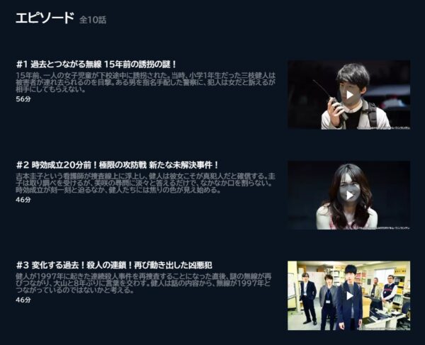 U-NEXT ドラマ シグナル 長期未解決事件捜査班 無料動画配信