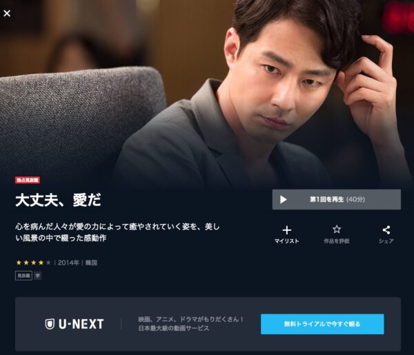 U-NEXT 韓国ドラマ 大丈夫、愛だ 無料動画配信