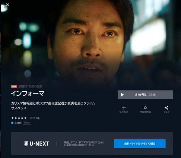 ドラマ インフォーマ 無料動画配信