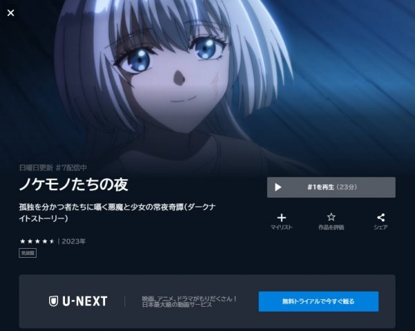 アニメ ノケモノたちの夜 動画無料配信