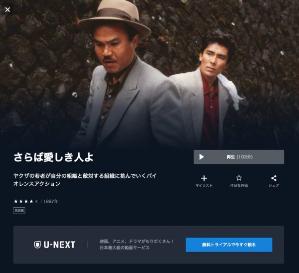 U-NEXT 映画さらば愛しき人よ無料動画配信