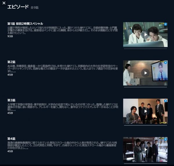 U-NEXTエピソード ドラマ 科捜研の女2022 無料動画配信　