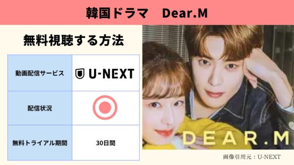 U-NEXT 韓国ドラマ Dear.M　無料配信動画