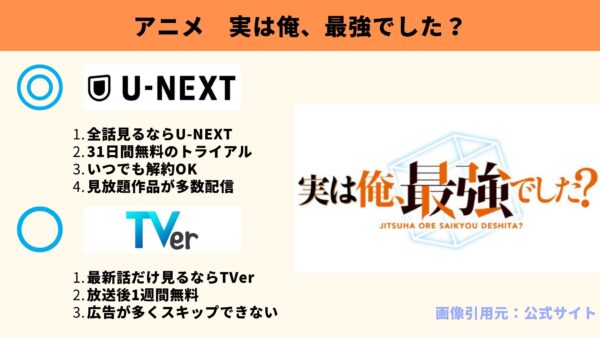 アニメ 実は俺、最強でした？ 動画無料配信