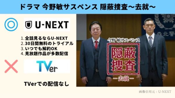 U-NEXT ドラマ 今野敏サスペンス 隠蔽捜査～去就～ 無料配信動画