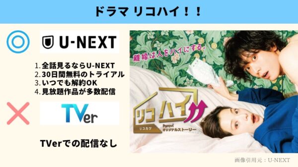 U-NEXT ドラマ リコカツ 無料配信動画