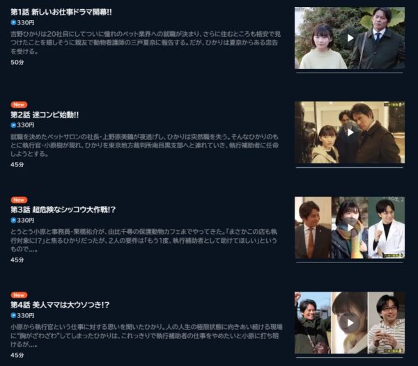 ドラマ シッコウ 無料動画配信