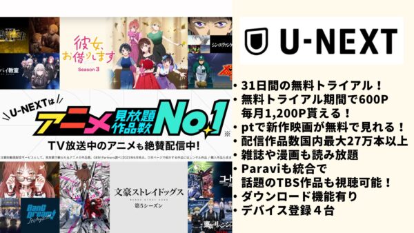 U-NEXT アニメ AIの遺電子 動画無料配信