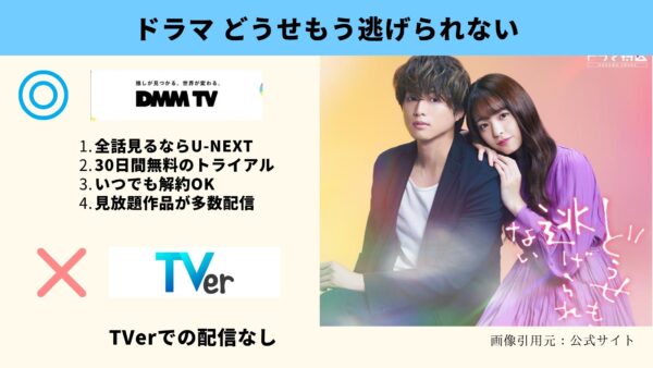 DMM TV ドラマ　どうせもう逃げられない　無料動画配信