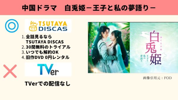 TSUTAYA DISCAS 中国ドラマ　白兎姫－王子と私の夢語り－　無料動画配信