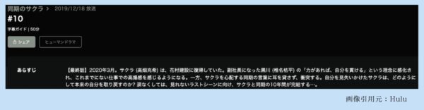 Hulu ドラマ 同期のサクラ 動画配信