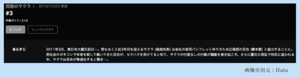 Hulu ドラマ 同期のサクラ 動画配信