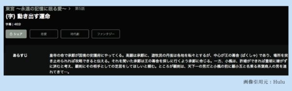 Hulu 中国ドラマ 東宮～永遠の記憶に眠る愛～ 配信動画