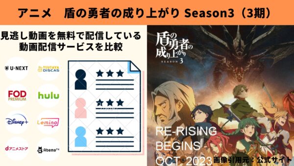 アニメ 盾の勇者の成り上がり Season3（3期） 動画無料配信