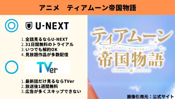 アニメ ティアムーン帝国物語～断頭台から始まる、姫の転生逆転ストーリー～ 動画無料配信